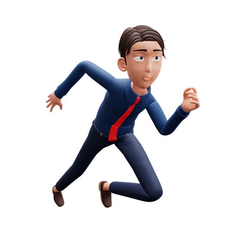 Sprint de hombre de negocios  3D Icon
