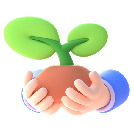 Sprout In Hand  3D Icon