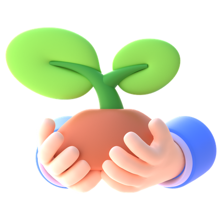 Sprout In Hand  3D Icon