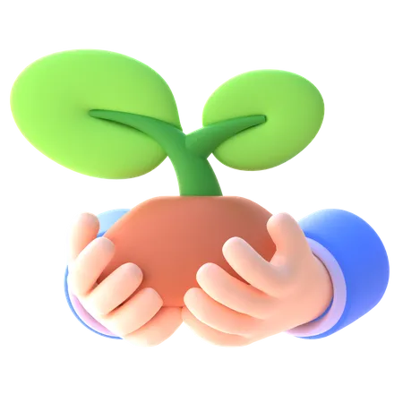 Sprout In Hand  3D Icon