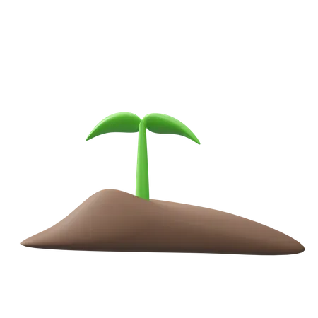 Agriculture Concept 3 D Rendering Illustration Of Little Plant Sprout In Soil 3D Illustration