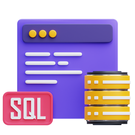 SQL 코드  3D Icon