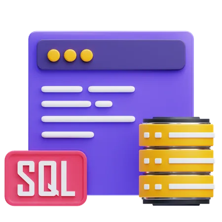 SQL 코드  3D Icon