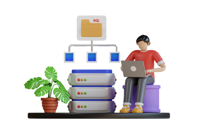 SQL Developer  3D Illustration