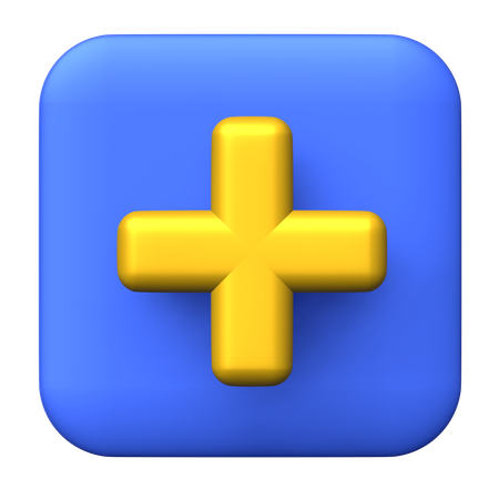 Square Add  3D Icon