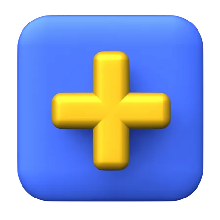 Square Add  3D Icon
