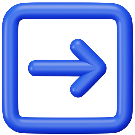Square Box Right Arrow  3D Icon