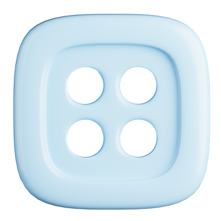 Square Button with Soft Edges  3D Icon