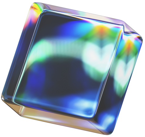 Square Glass Prism Shapes  3D Icon
