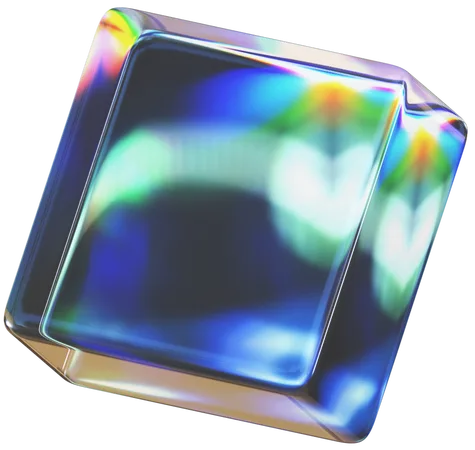 Square Glass Prism Shapes  3D Icon