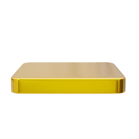 Square golden podium display  3D Icon