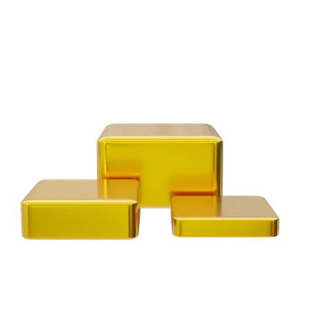 Square golden podium display  3D Icon