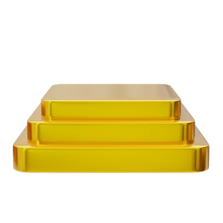 Square golden podium display  3D Icon