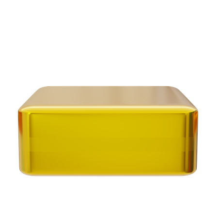 Square golden podium display  3D Icon