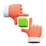 3d square hand gesture logo