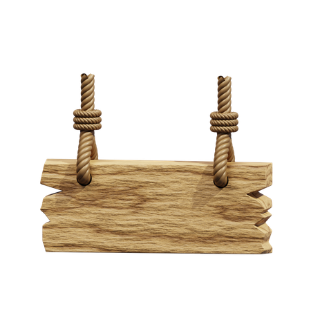 Square hanging wooden board  3D Icon