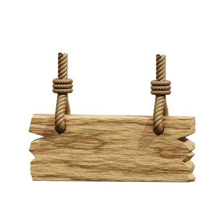 Square hanging wooden board  3D Icon