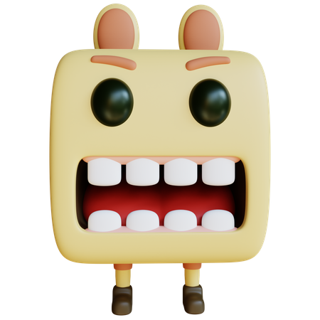 Square Monster 3D Icon