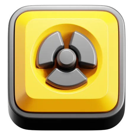 Square Nuclear  3D Icon