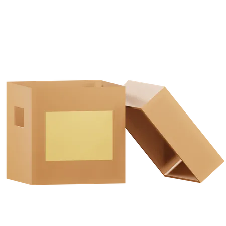 Square Open Box Mockup  3D Icon