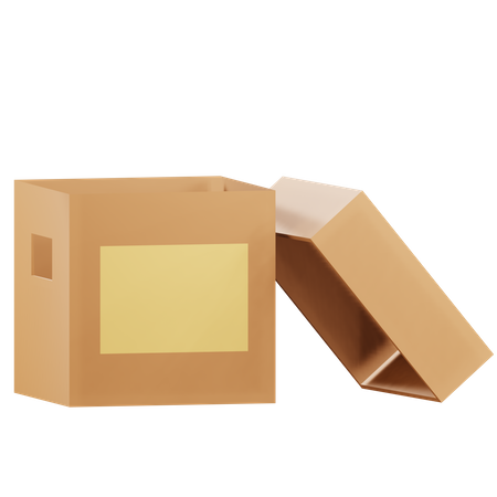Square Open Box Mockup  3D Icon