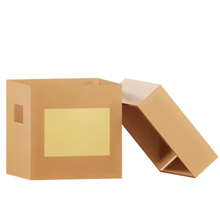 3 D Square Open Box Mockup Illustration 3D Icon