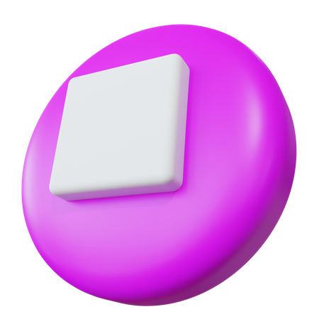 Square Pause Button  3D Icon