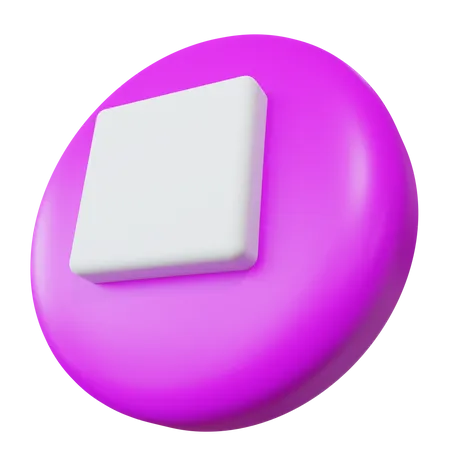 Square Pause Button  3D Icon