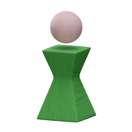 Square Person with a Waist  3D Icon