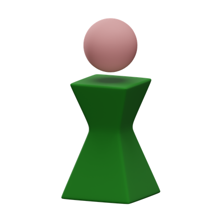 Square Person with a Waist  3D Icon