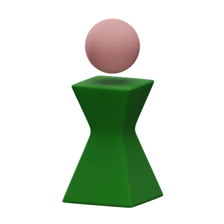 Square Person with a Waist  3D Icon