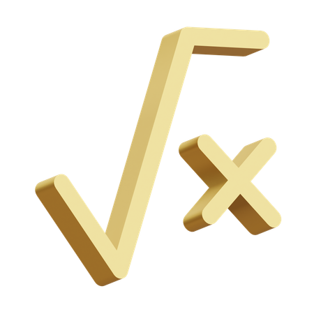 Square Root  3D Icon