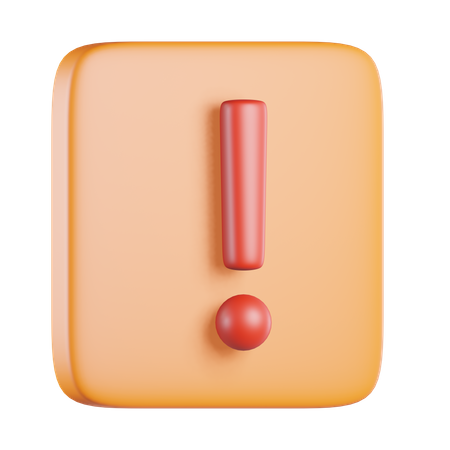 Square Sign Exclamation  3D Icon