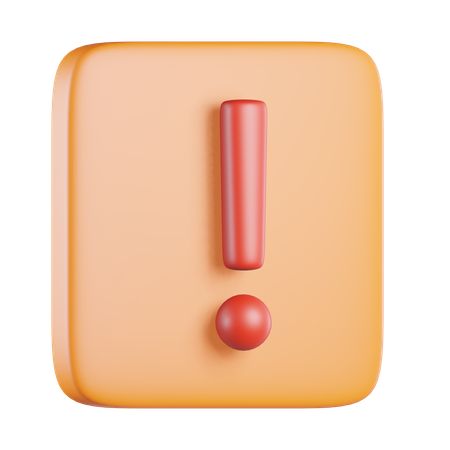 Square Sign Exclamation 3D Icon