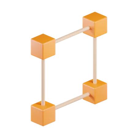 Square Vector Path  3D Icon