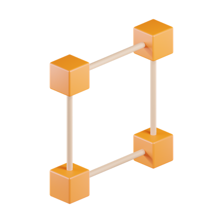 Square Vector Path  3D Icon