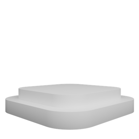 Square White Podium  3D Illustration