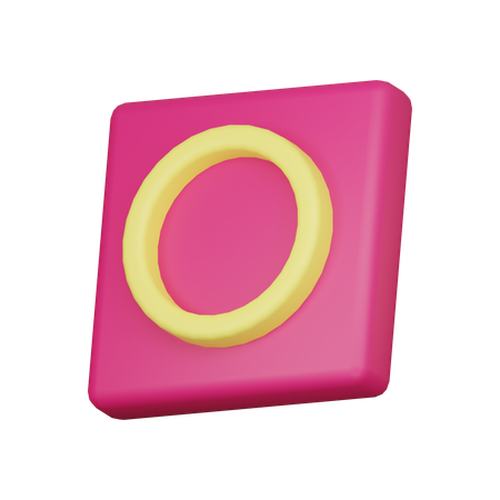 Square With Circle Abstract Shape  3D Icon