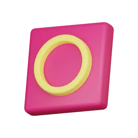 Square With Circle Abstract Shape  3D Icon