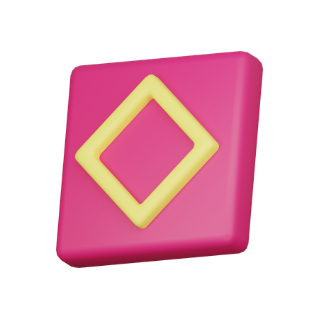 Square With Diamond Abstract Shape  3D Icon