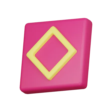 Square With Diamond Abstract Shape  3D Icon