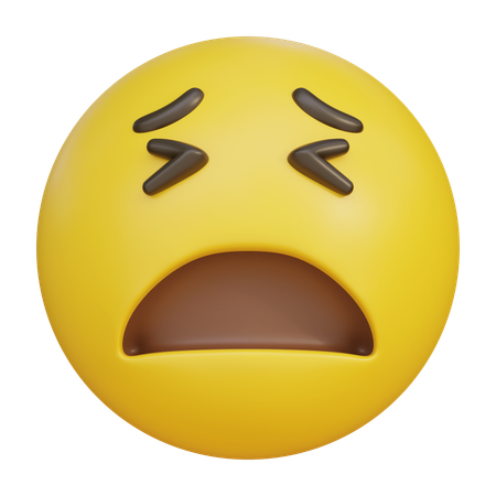 눈을 찡그리는 얼굴 이모티콘  3D Icon