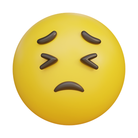 눈을 찡그리는 얼굴 이모티콘  3D Icon