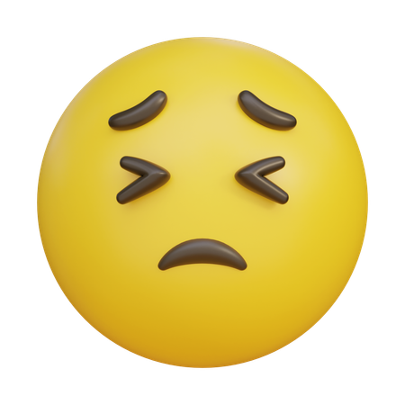 Squeezing Eyes Face Emoji Emoticon  3D Icon