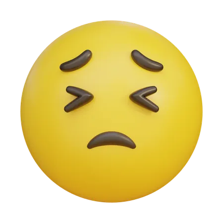 Squeezing Eyes Face Emoji Emoticon  3D Icon