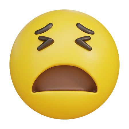 Squeezing Eyes Face Emoji Emoticon  3D Icon