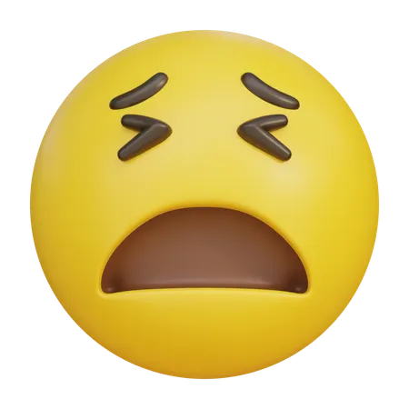 Squeezing Eyes Face Emoji Emoticon  3D Icon