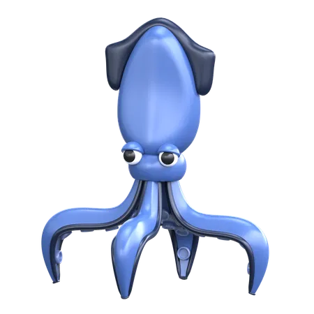 Squid 3 D Sea Animal Illustration 3D Icon
