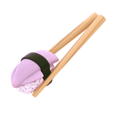 Squid Nigiri In Chopstick  3D Icon