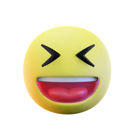 3 D Render Squinting Emoji 3 D Illustration 3D Icon